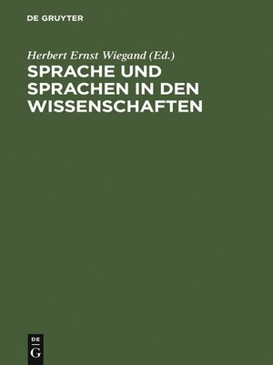 cover image of Sprache und Sprachen in den Wissenschaften